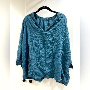 CP shades casual pullover top, cotton, lovely deep teal color